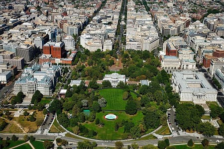 Aerial shot of White House, Washington, D.C.