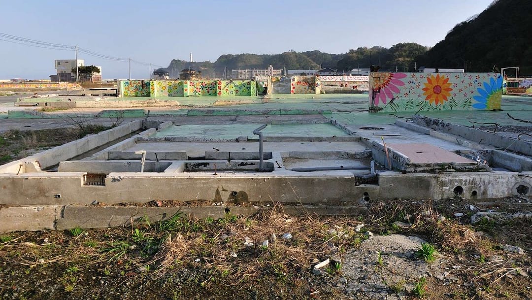 Fundament of one of many destroyed buildings after Tohoku megaquake and tsunami.